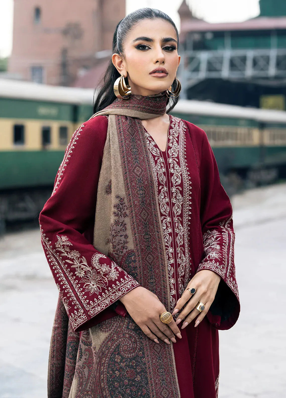 Zara Shahjahan - Unstitched Embroidered Dhanak – 3 PC