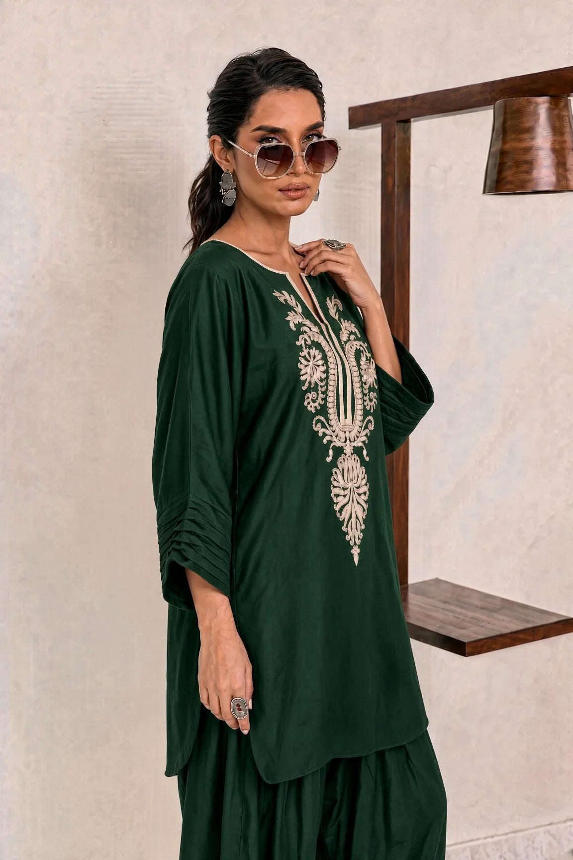 Deepak Perwani - Unstitched Embroidered Dhanak – 2 PC