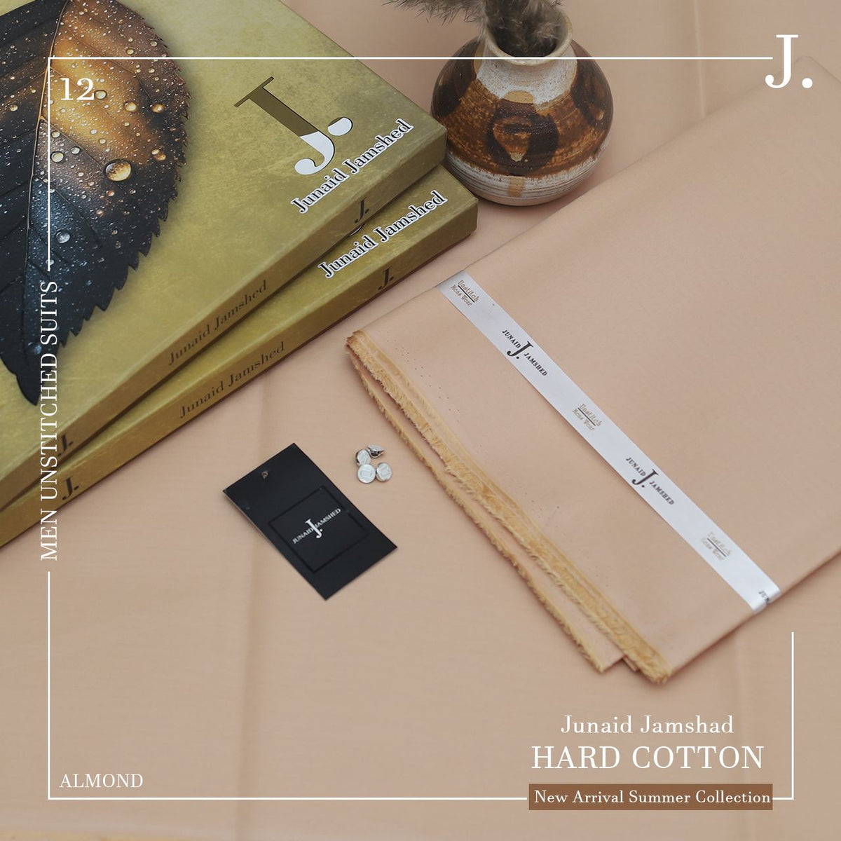 Junaid Jamshed Hard Cotton Men Unstitched Suit