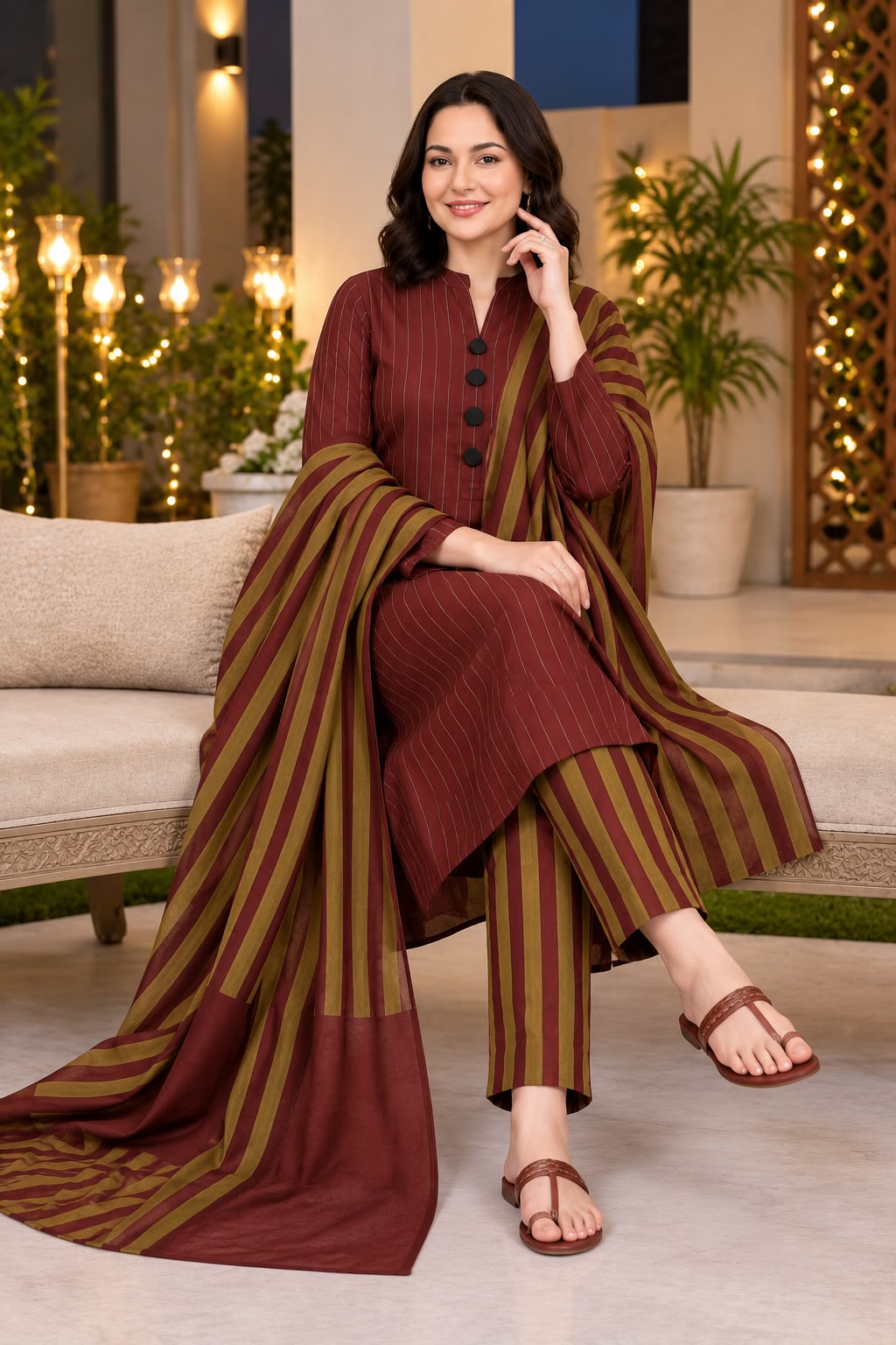 Unstitched Multani Self Lining Khaddar – 3 PC