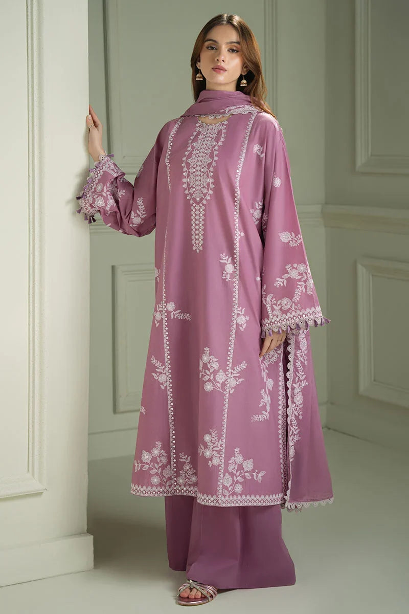 Cross Stitch - Unstitched Embroidered Dhanak – 3 PC