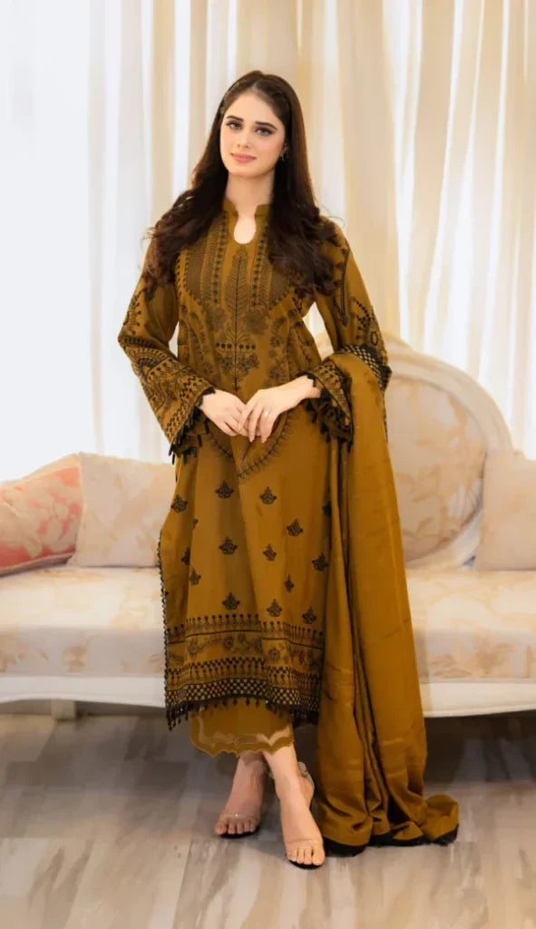 Aisling - Unstitched Embroidered Dhanak – 3 PC