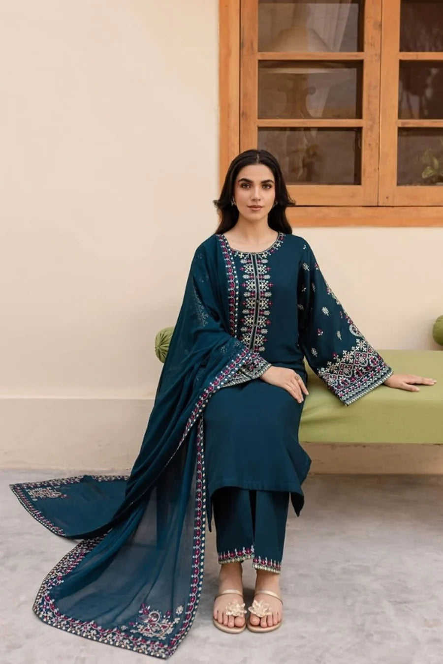 Batik - Unstitched Embroidered Dhanak – 3 PC