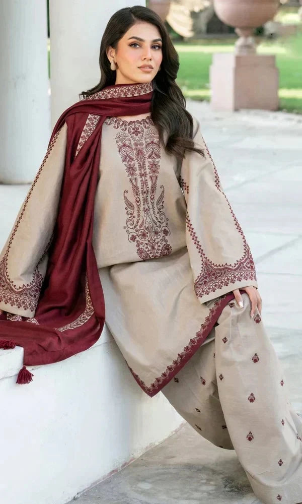 Sapphire - Unstitched Embroidered Dhanak – 3 PC