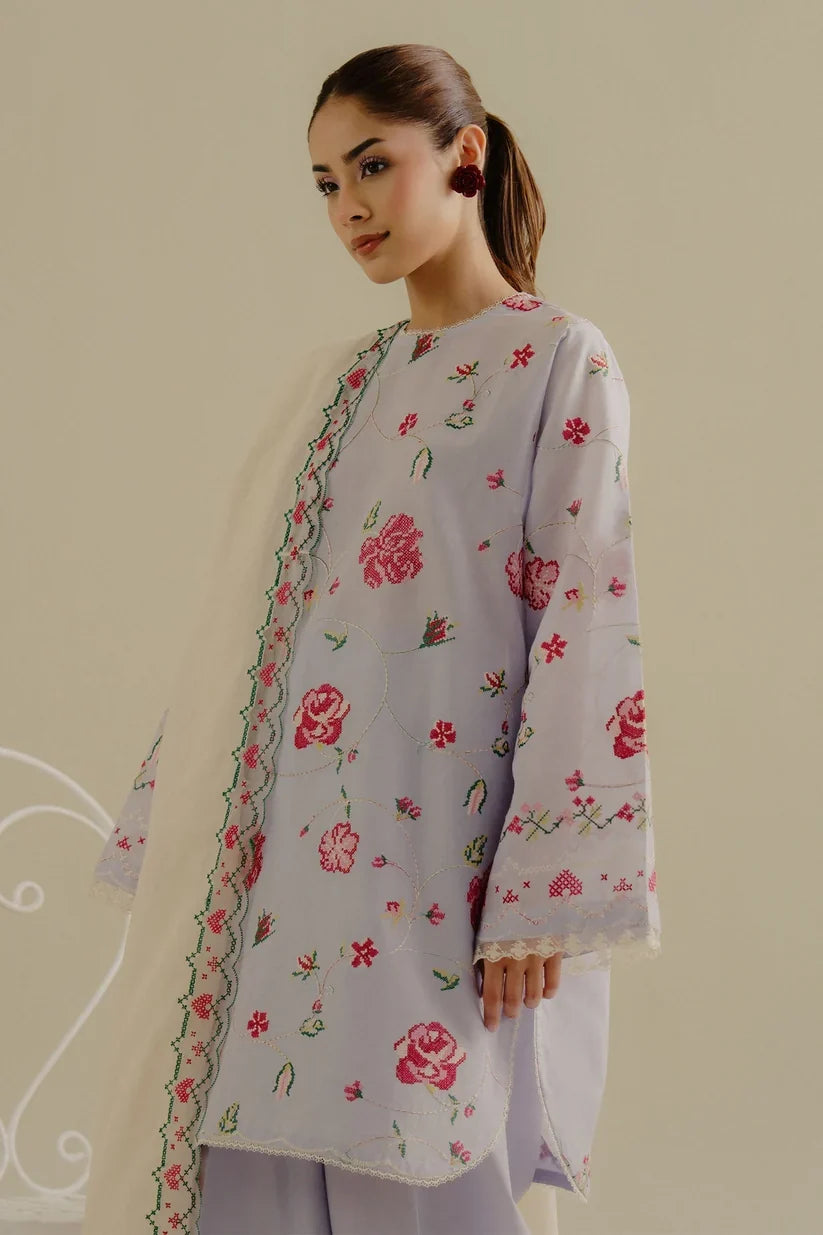 Coco by Zara - Unstitched Embroidered Dhanak – 3 PC