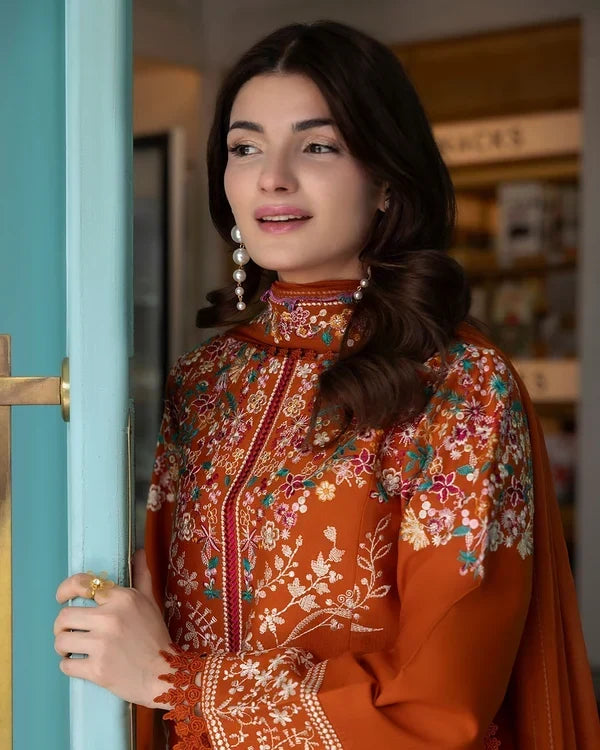 Miel - Unstitched Embroidered Dhanak – 3 PC