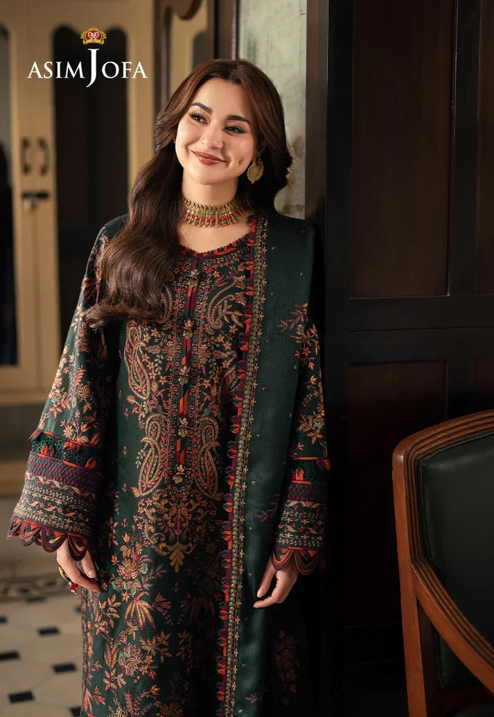 Asim Jofa - Unstitched Embroidered Dhanak – 3 PC