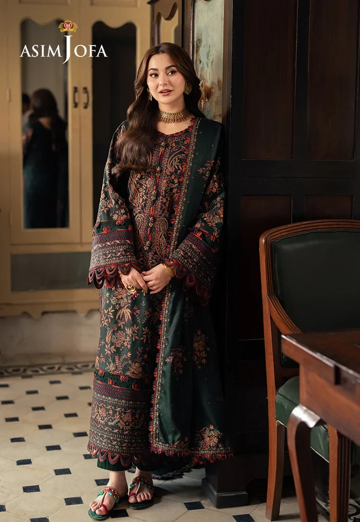 Asim Jofa - Unstitched Embroidered Dhanak – 3 PC