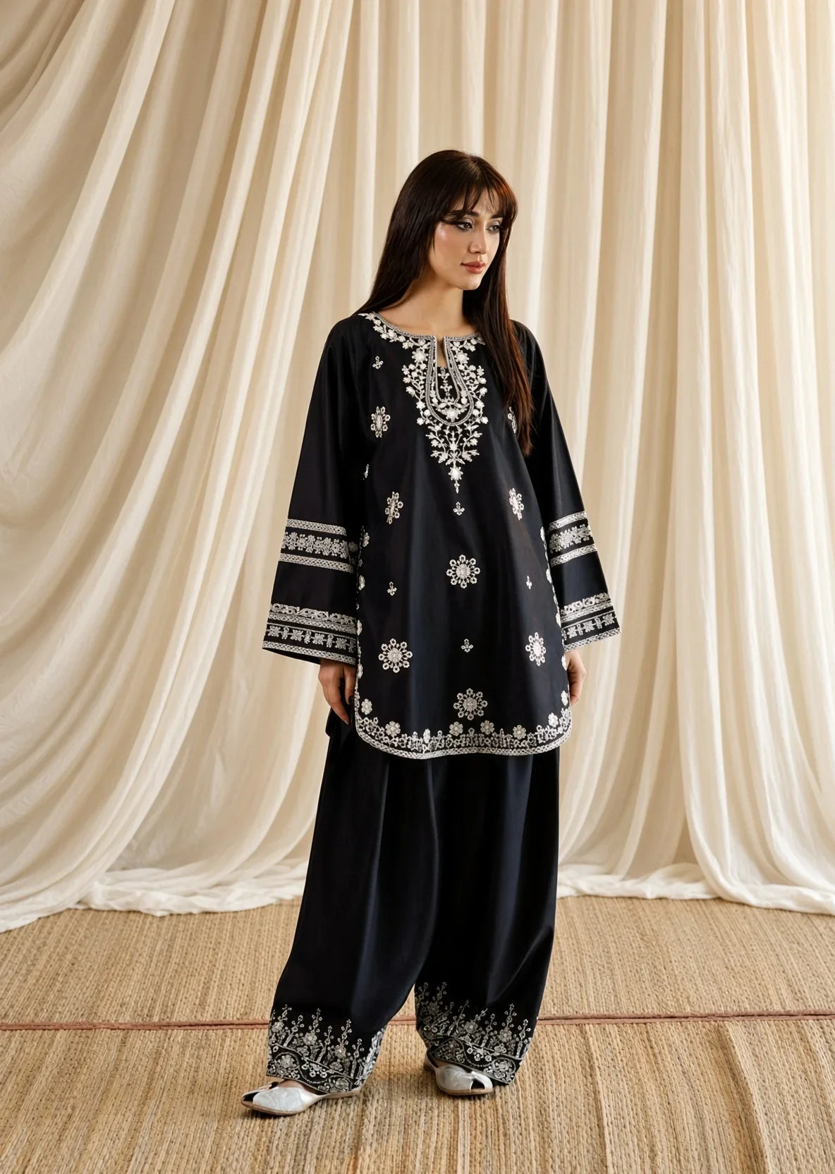 Parizaad - Unstitched Embroidered Dhanak – 2 PC