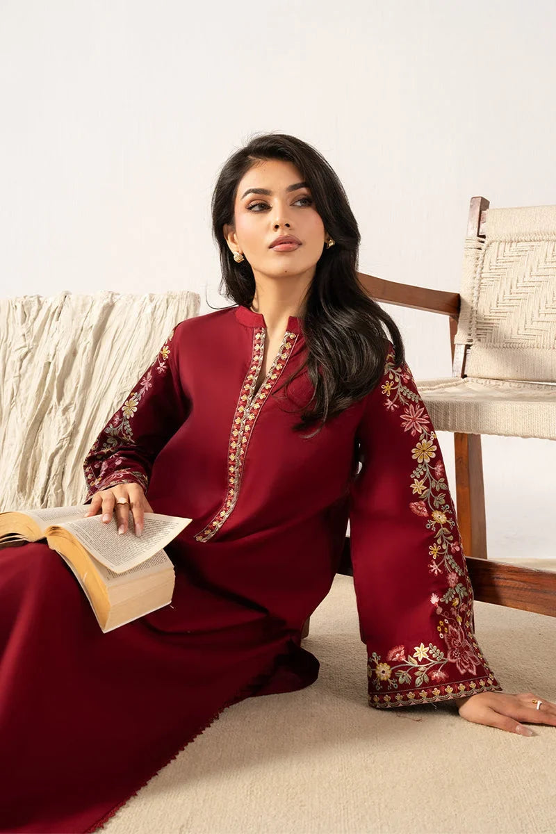 Ramsha - Unstitched Embroidered Dhanak – 2 PC
