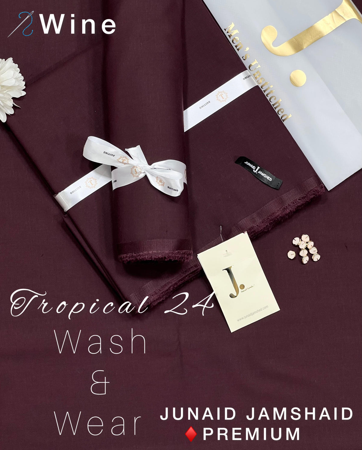 Junaid Jamshed Wash & Wear Men Unstitched Suit