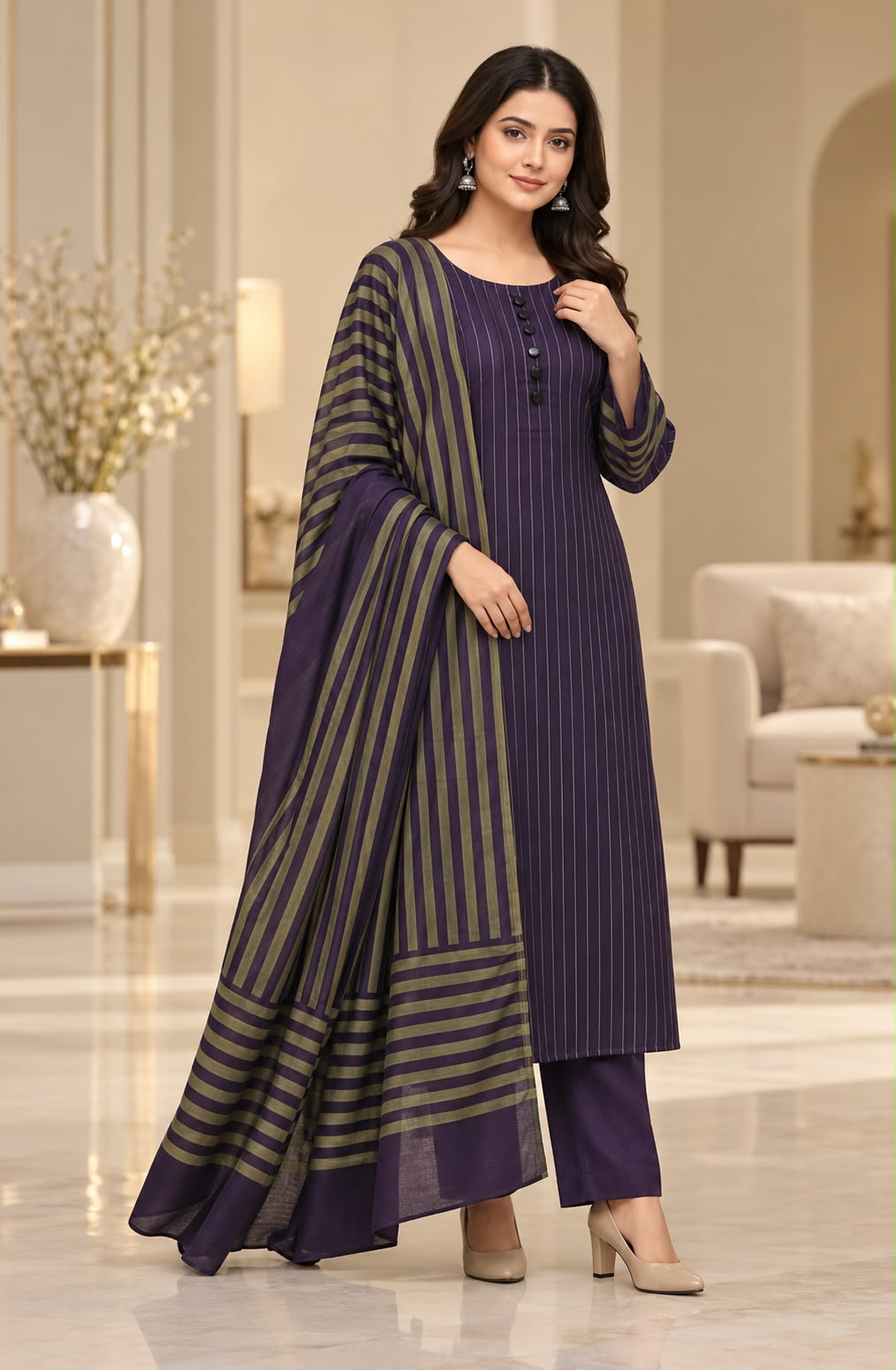 Unstitched Multani Self Lining Khaddar – 3 PC
