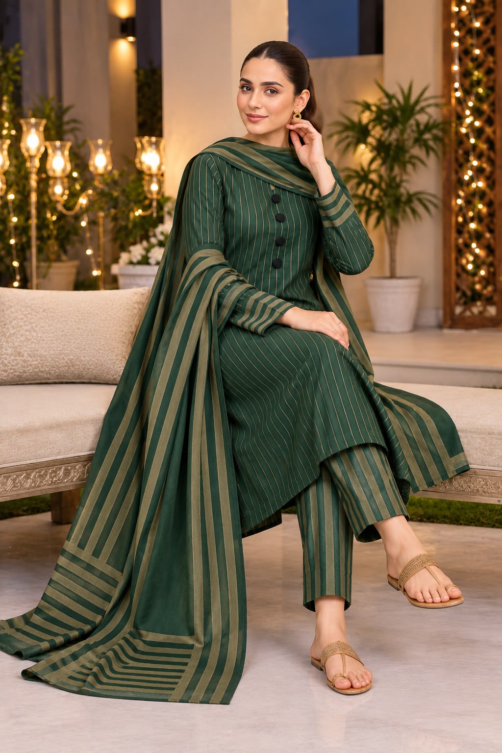 Unstitched Multani Self Lining Khaddar – 3 PC