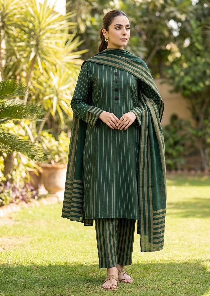 Unstitched Multani Self Lining Khaddar – 3 PC