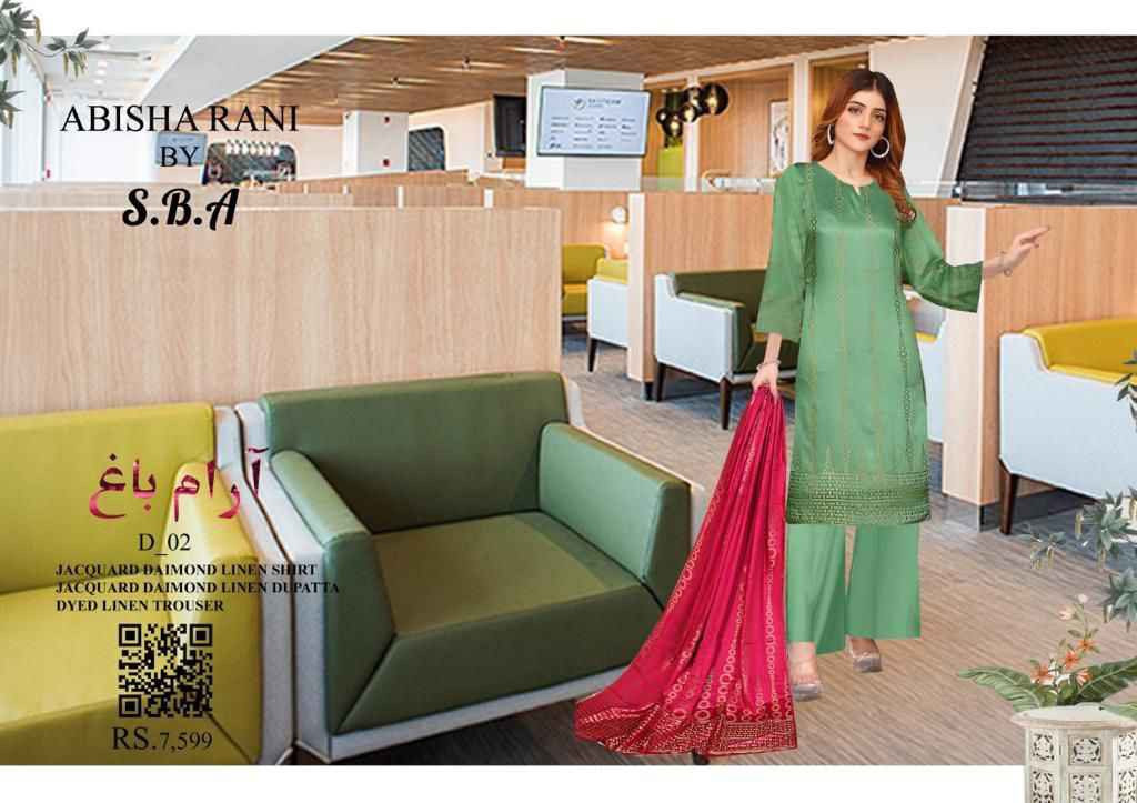 UNSTITCHED S.B.A JACQUARD DIAMOND LINEN 3PC