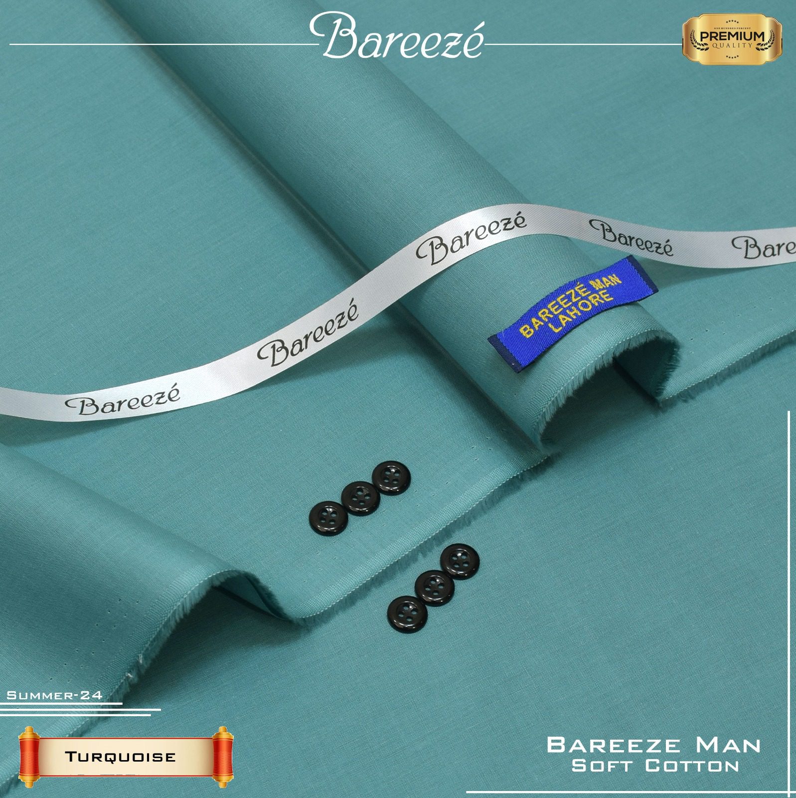 bareeze soft cotton turquoise