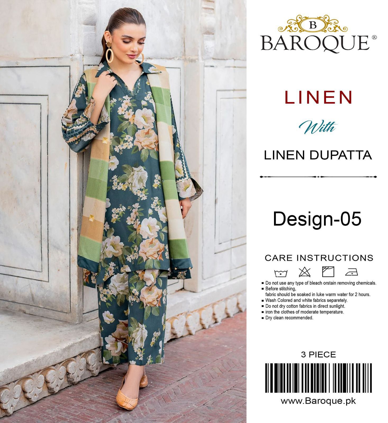 Baroque Digital Printed Linen-3PC