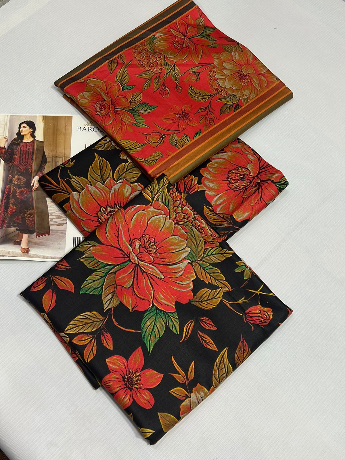 Baroque Digital Printed Linen-3PC - Image 2