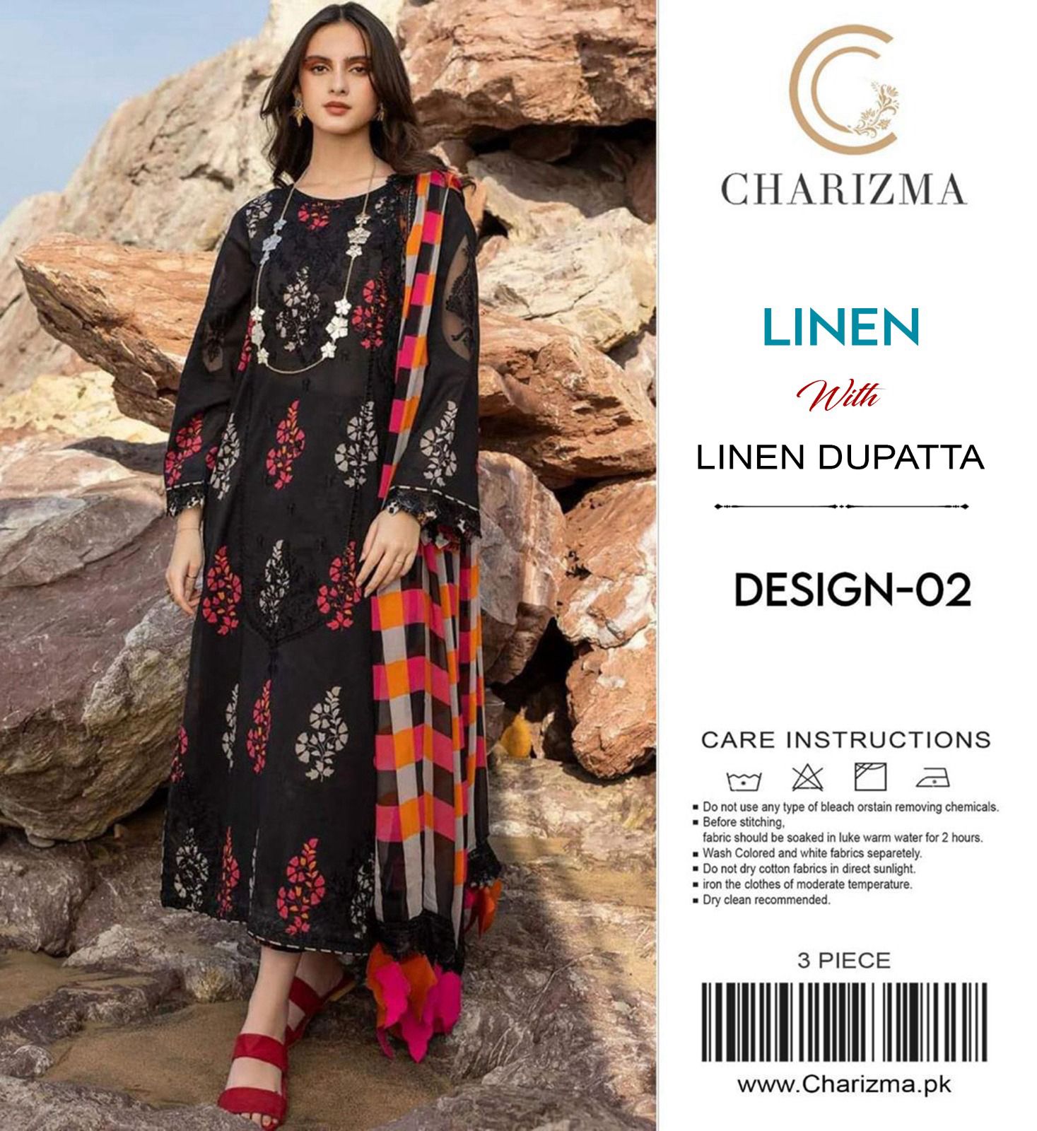 Charizma Digital Printed Linen-3PC
