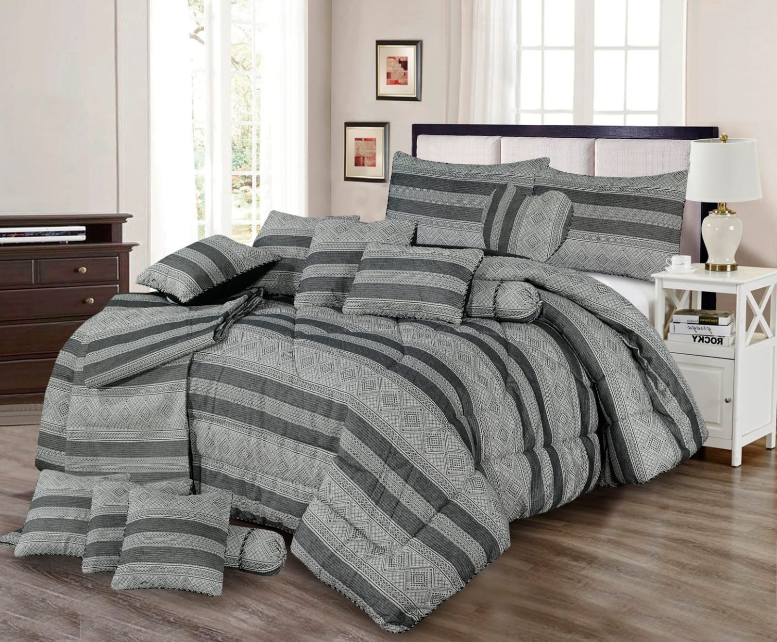 Diamond Plus Comforter Quilt Set 14 PCS