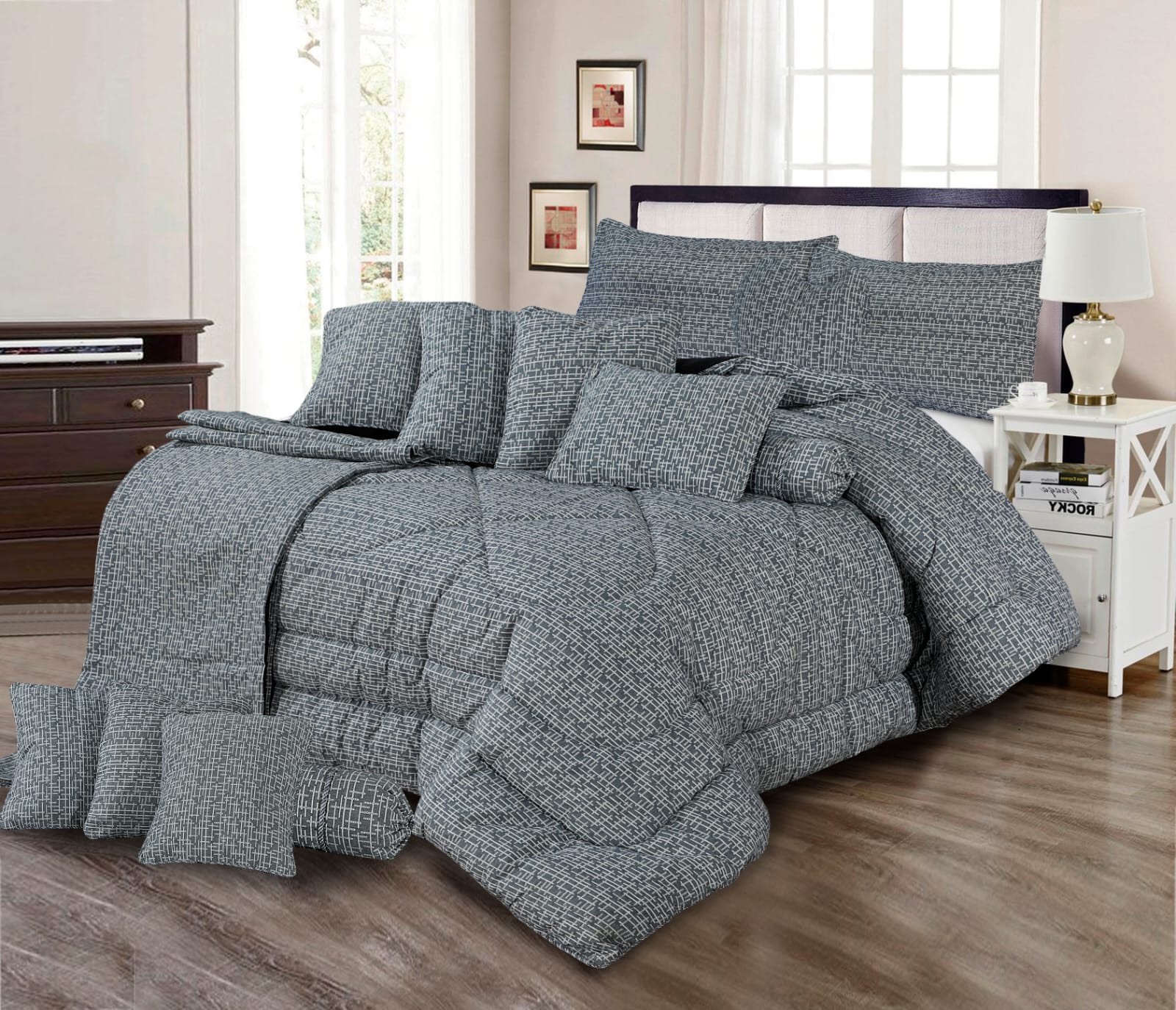 Diamond Plus Comforter Quilt Set 14 PCS