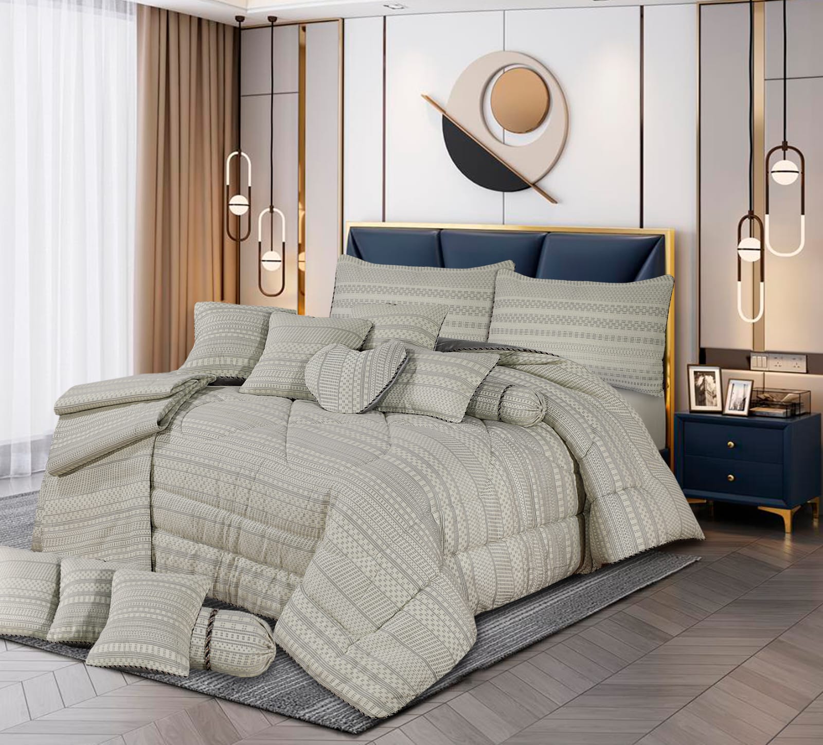 Diamond Plus Comforter Quilt Set 14 PCS