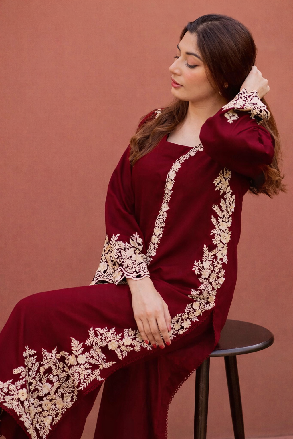 Unstitched Embroidered Lawn - 2 PC - Image 2