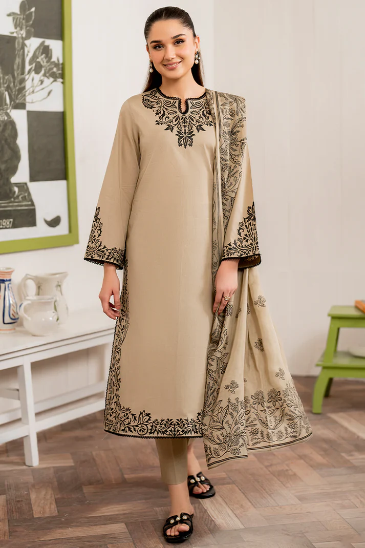 Unstitched Embroidered Lawn - 3PC