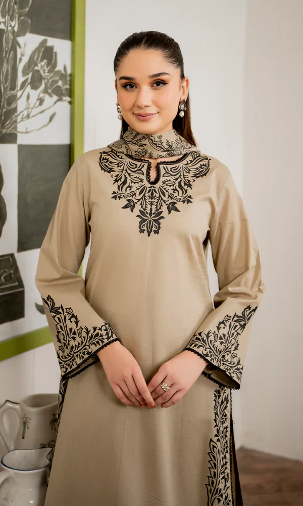 Unstitched Embroidered Lawn - 3PC - Image 3