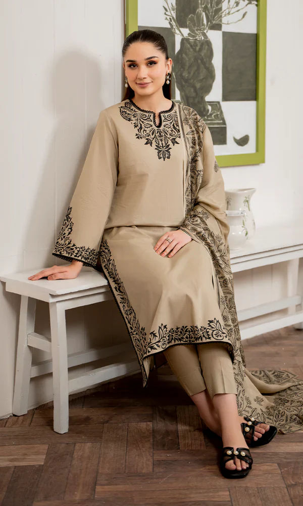 Unstitched Embroidered Lawn - 3PC - Image 2