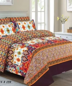 Double Bed / King Size Cotton Bedsheet 3PC