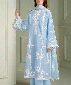 Unstitched Embroidered Lawn 3 Piece Suit