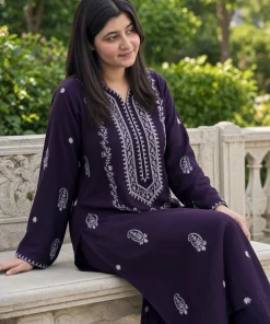 Unstitched Embroidered Dhanak - 2 PC - Image 2