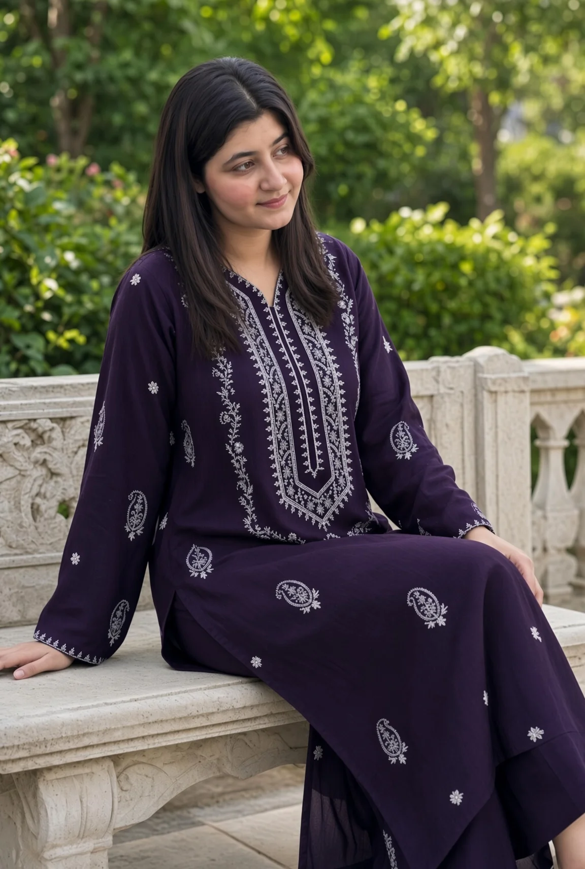 Unstitched Embroidered Dhanak - 2 PC - Image 2