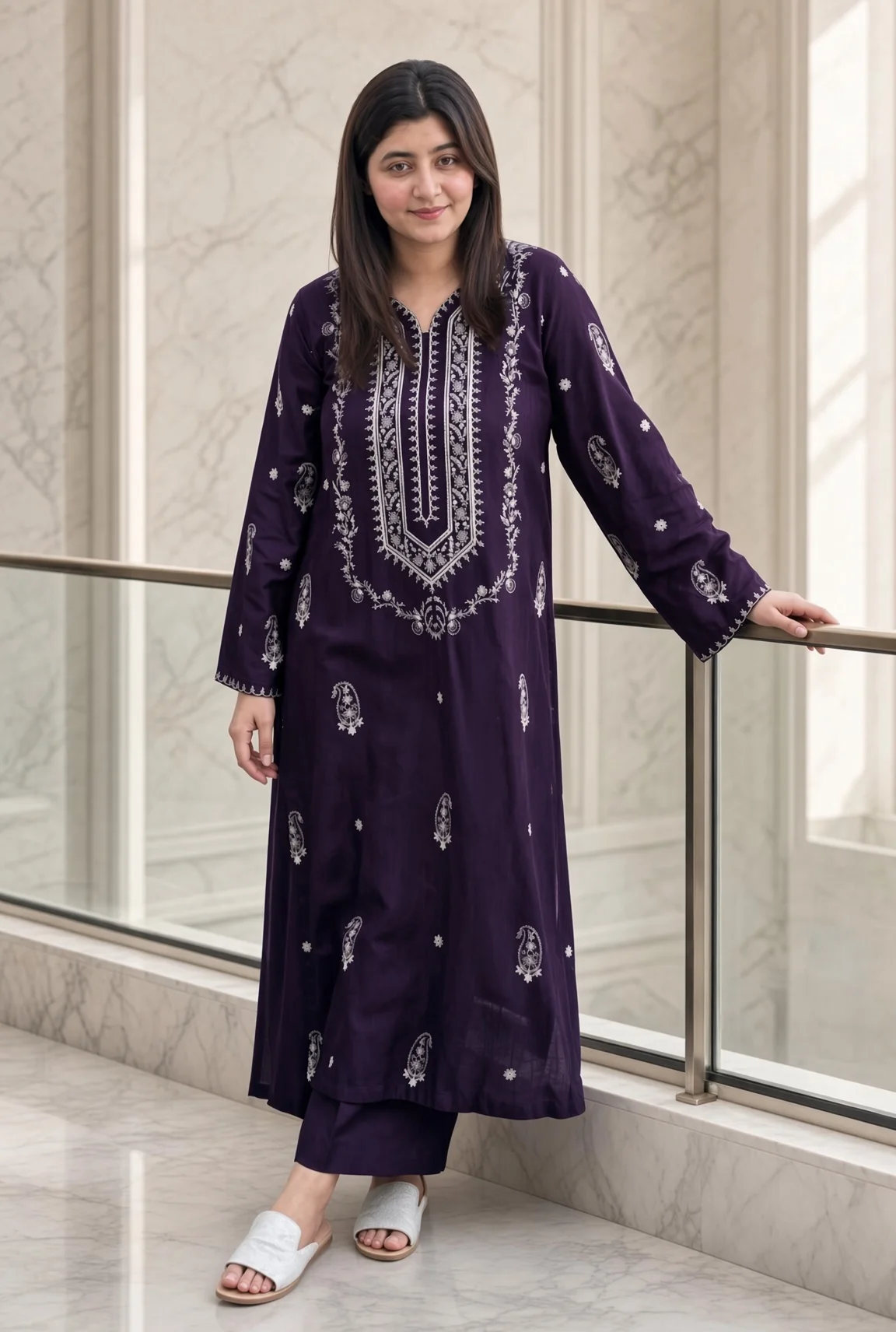 Unstitched Embroidered Dhanak - 2 PC