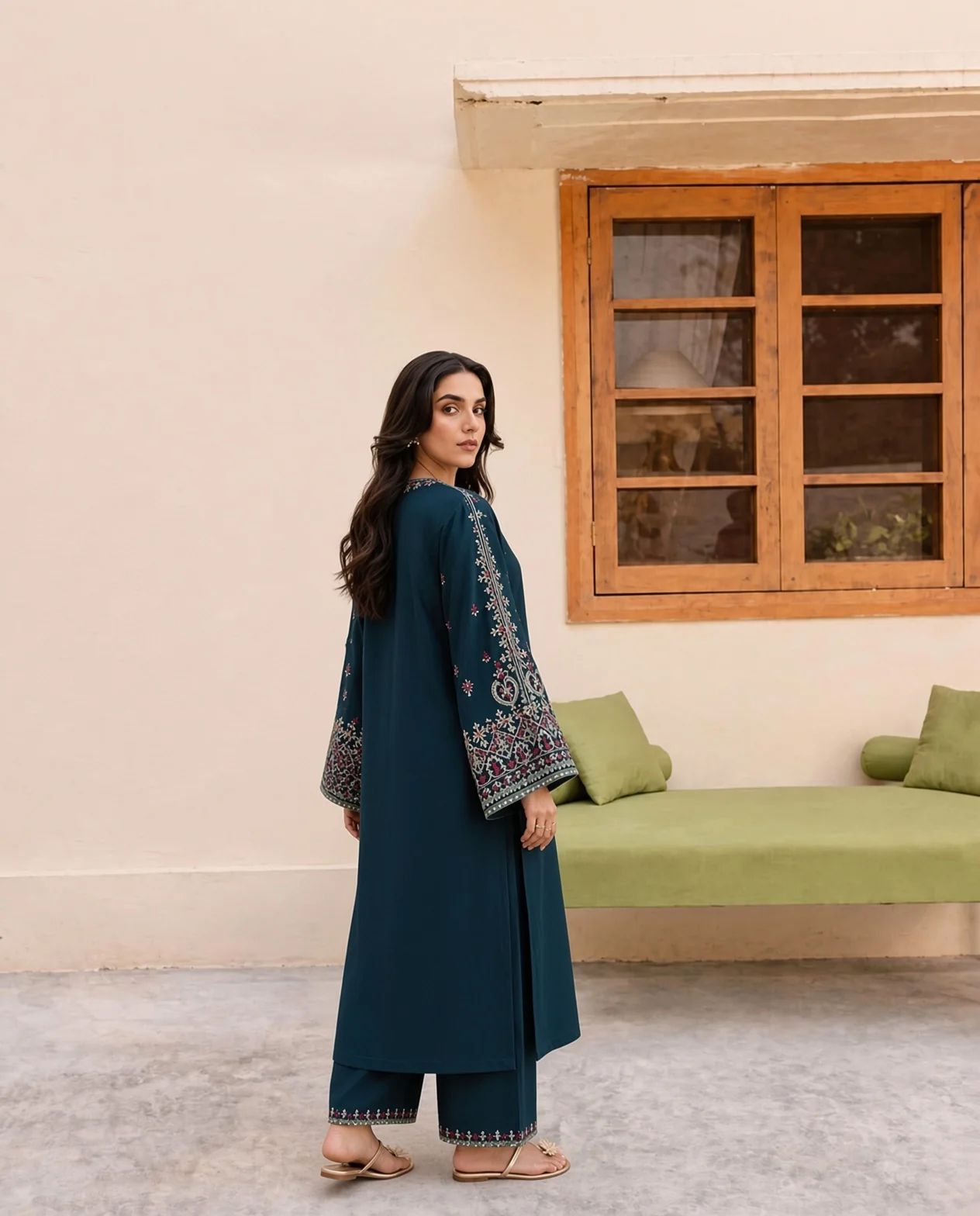 Unstitched Embroidered Dhanak - 2 PC - Image 3