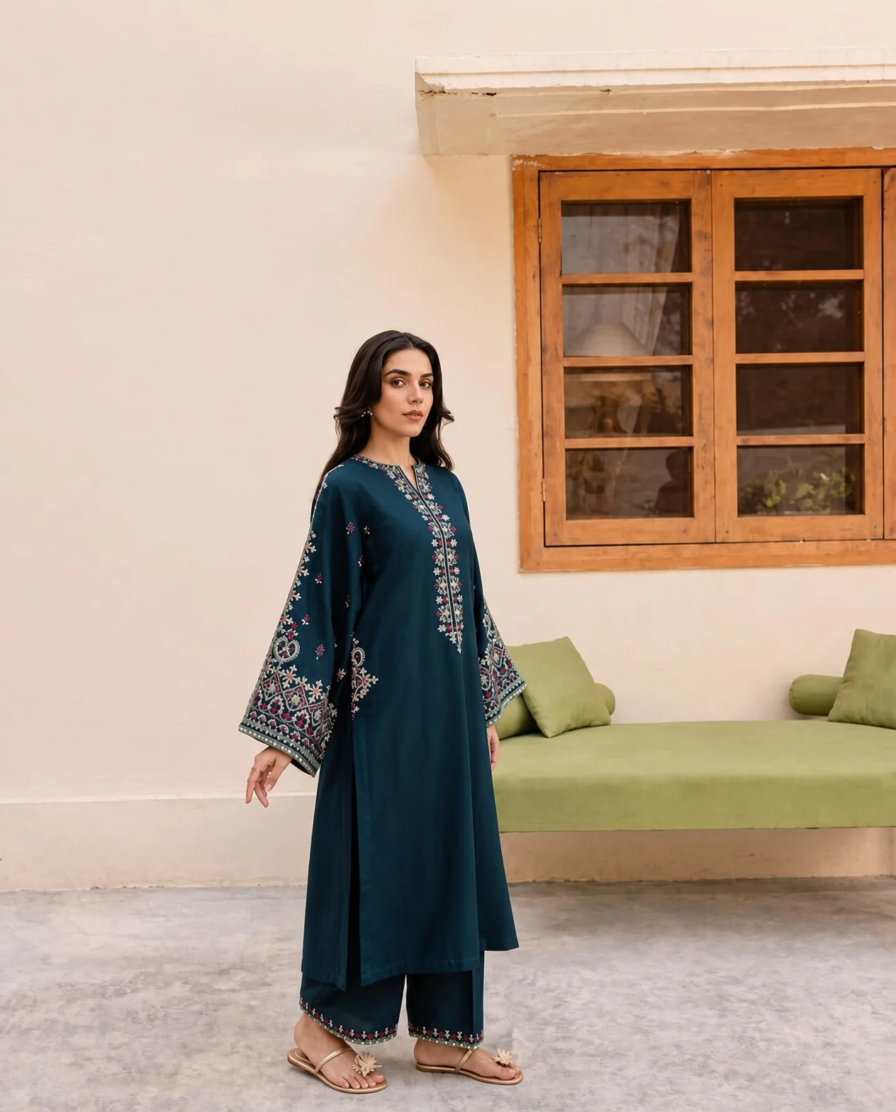 Unstitched Embroidered Dhanak - 2 PC