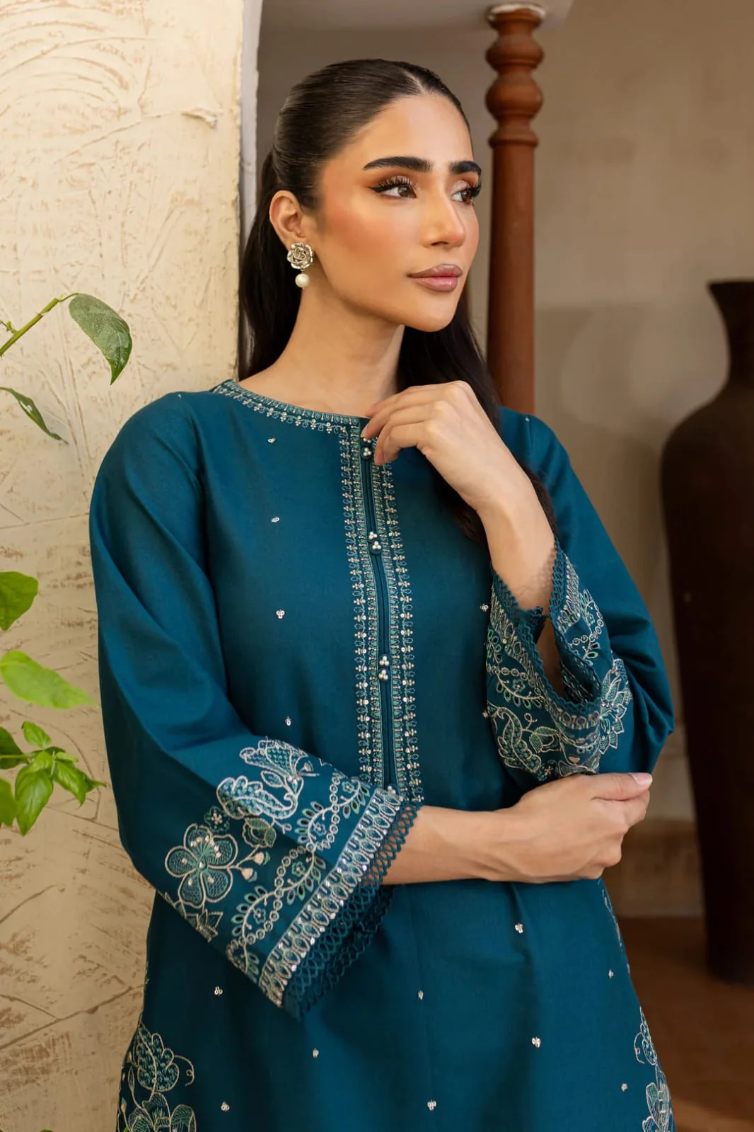 Unstitched Embroidered Dhanak - 2 PC - Image 2