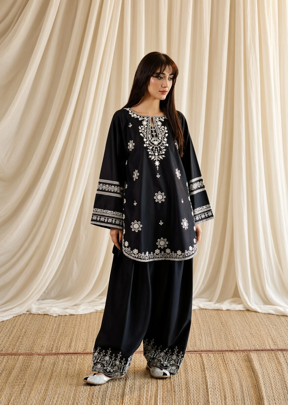 Unstitched Embroidered Dhanak - 2 PC