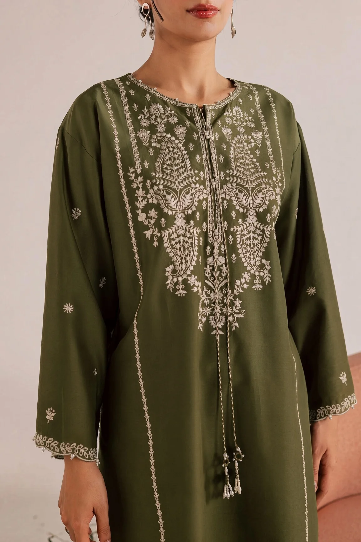 Unstitched Embroidered Dhanak - 2 PC - Image 2
