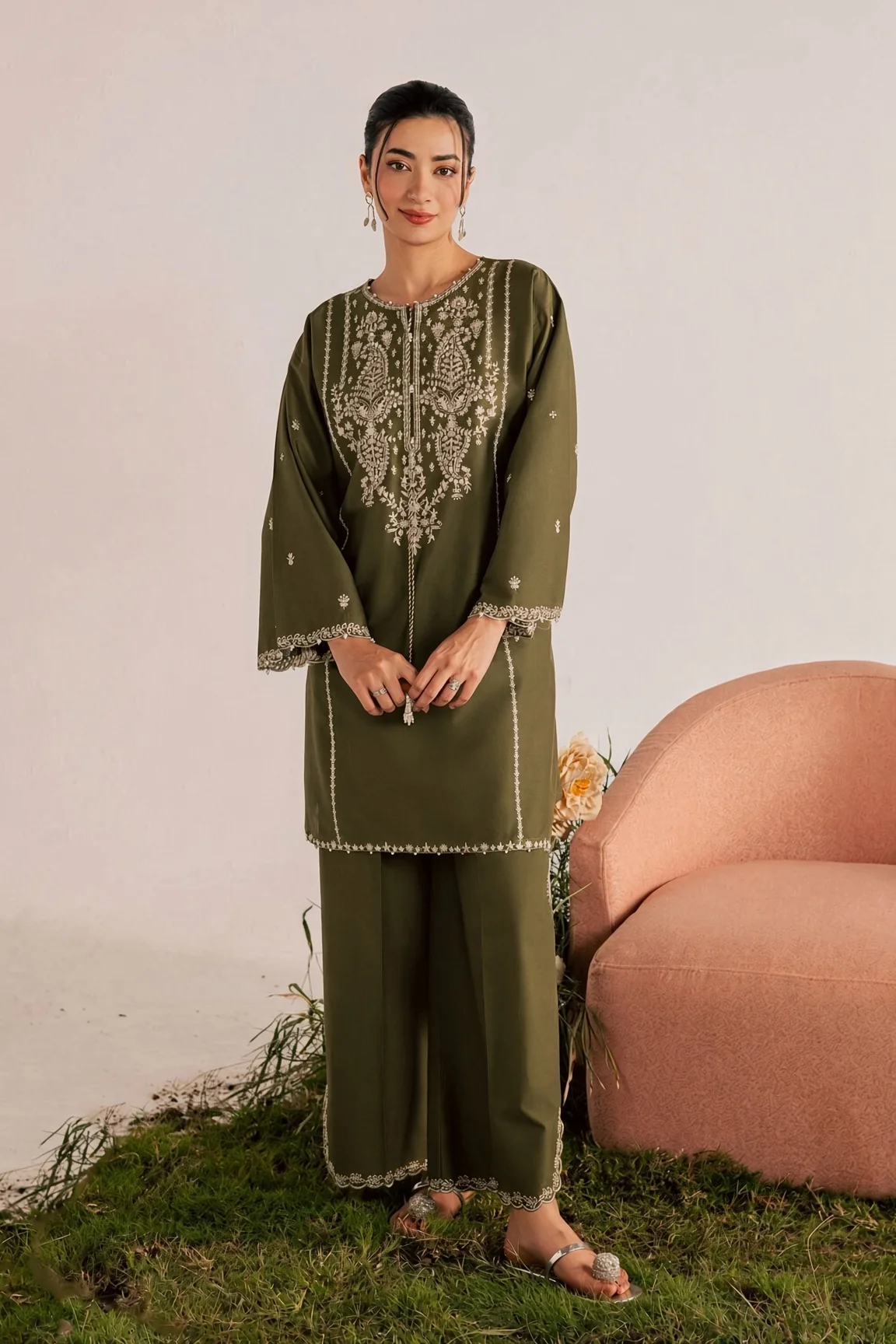 Unstitched Embroidered Dhanak - 2 PC