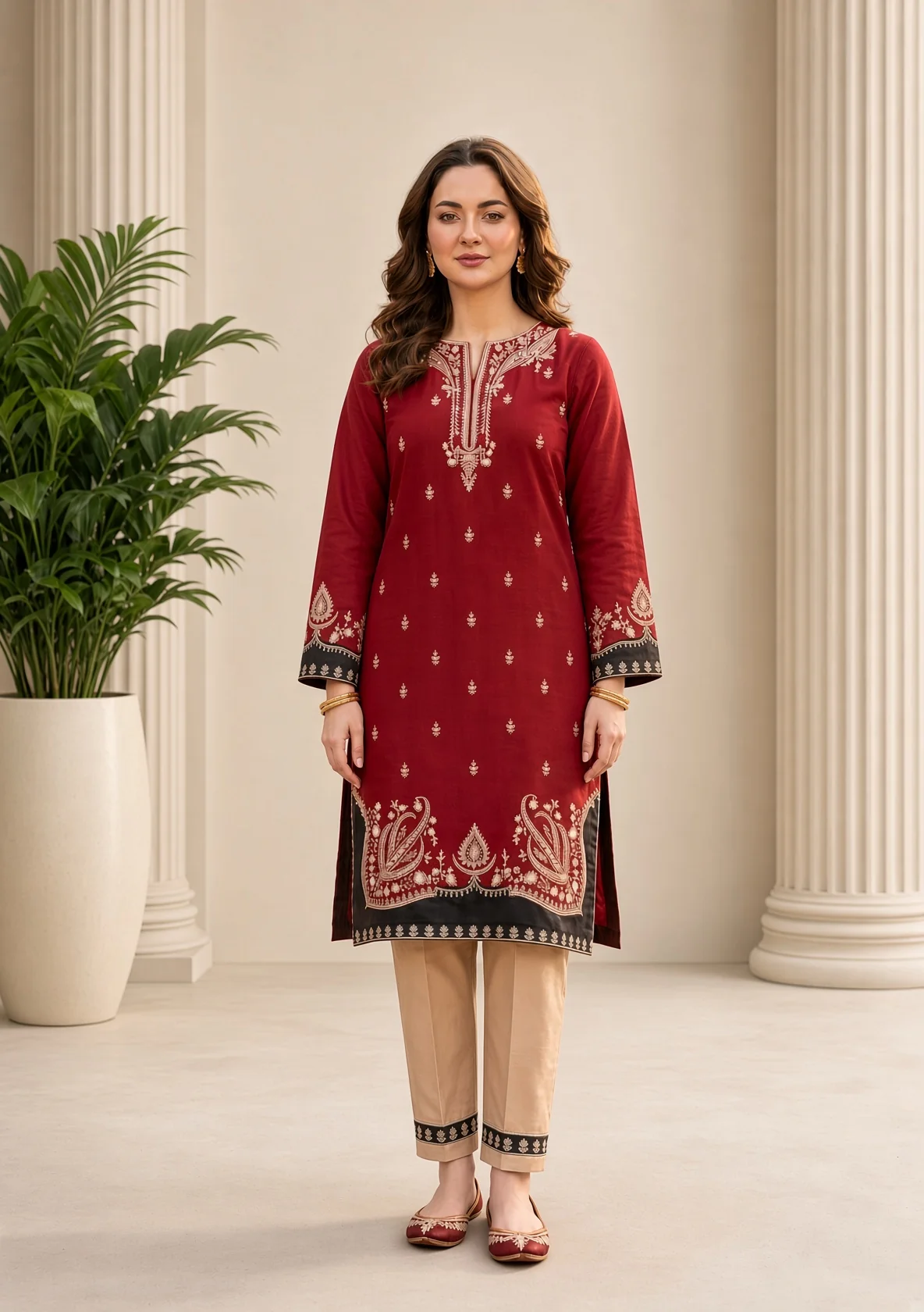Unstitched Embroidered Dhanak - 2 PC