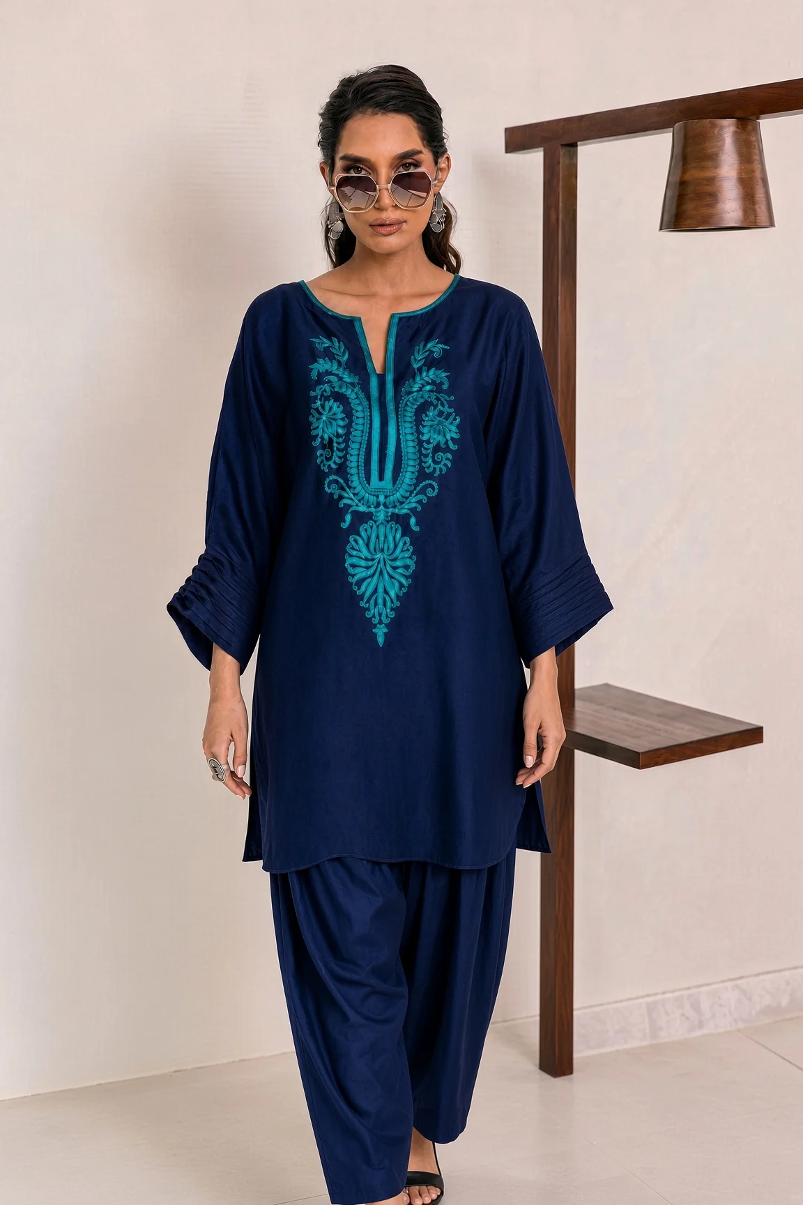 Unstitched Embroidered Dhanak - 2 PC - Image 2