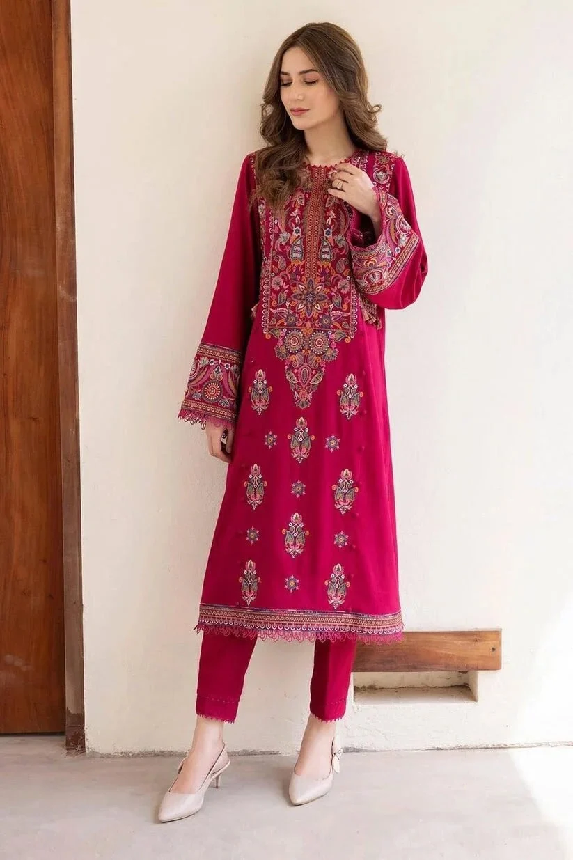 Unstitched Embroidered Dhanak - 2 PC