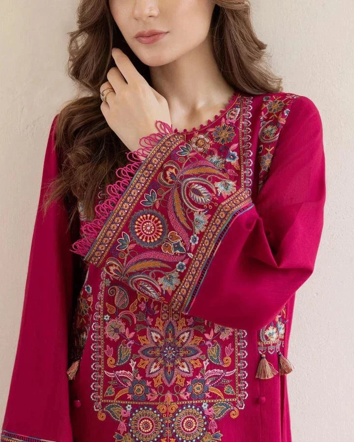 Unstitched Embroidered Dhanak - 2 PC - Image 2