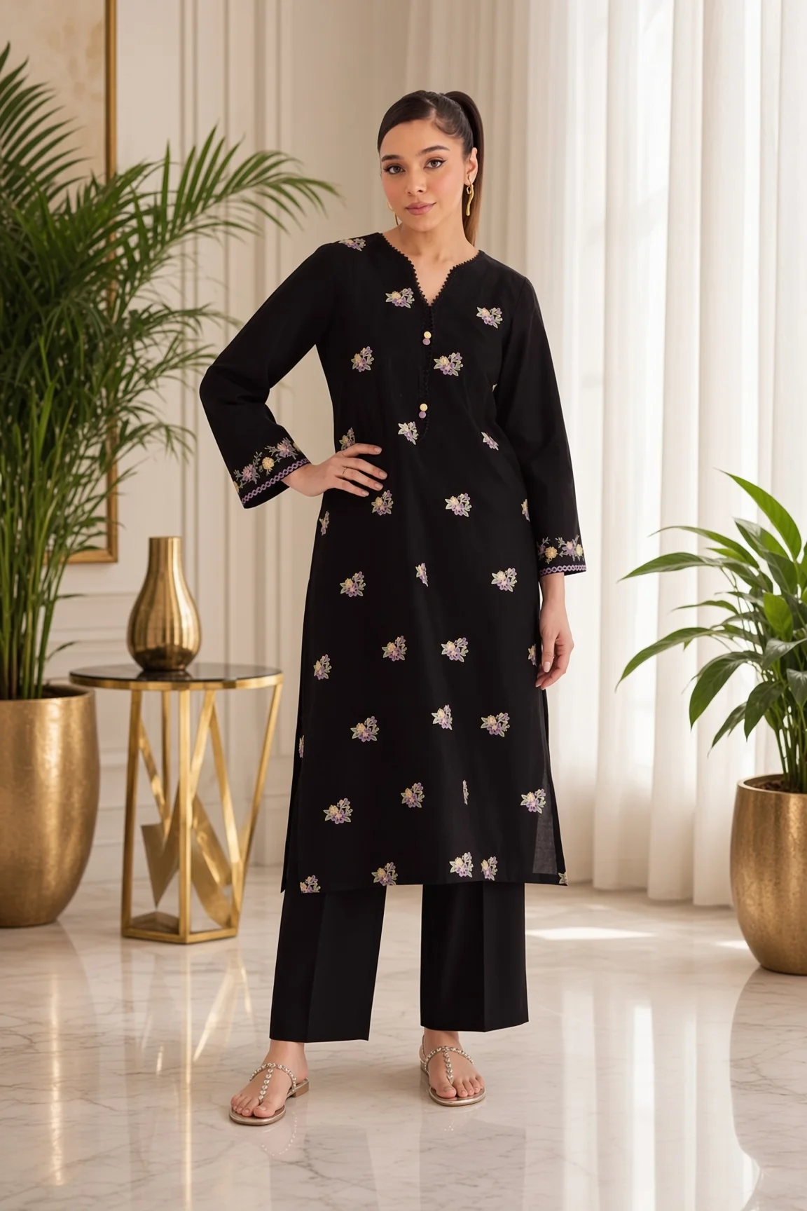 Unstitched Embroidered Dhanak - 2 PC