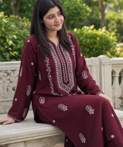 Unstitched Embroidered Dhanak - 2 PC - Image 2