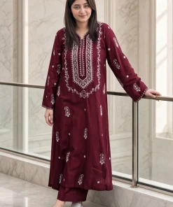 Unstitched Embroidered Dhanak - 2 PC