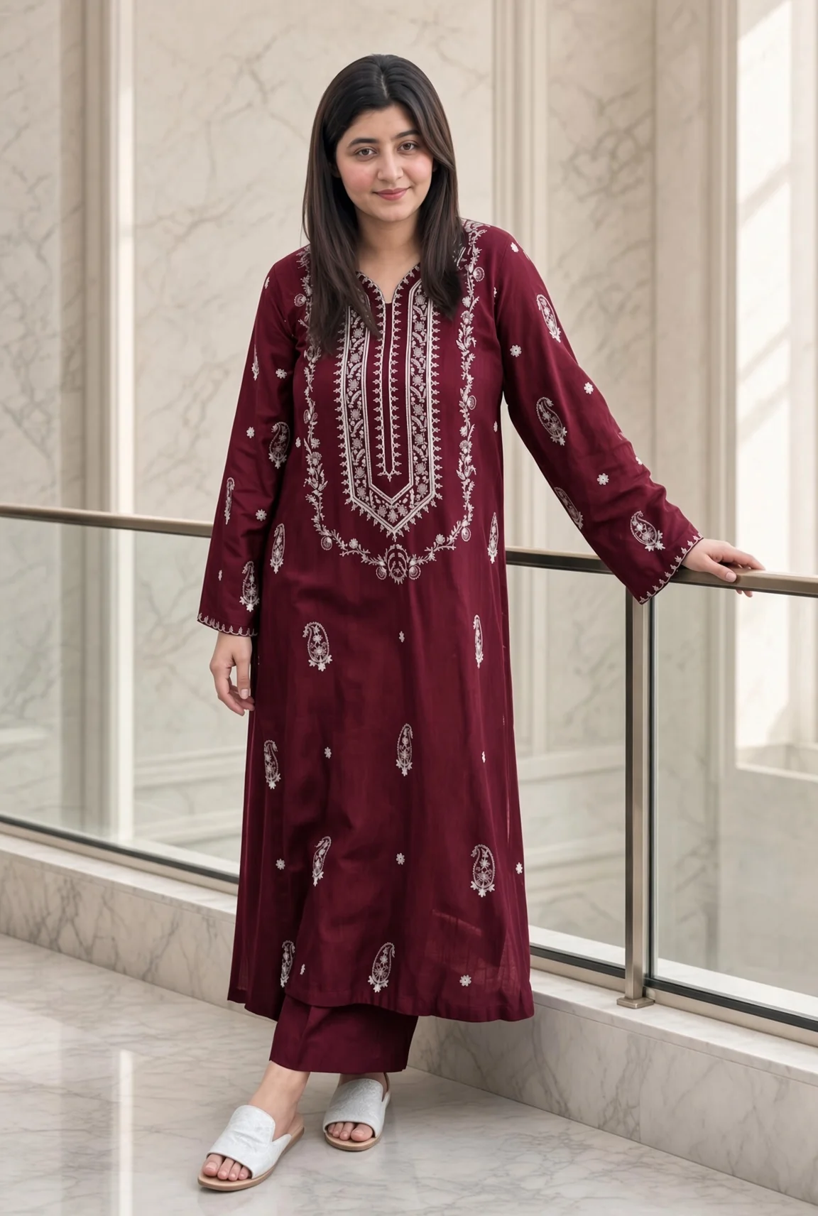 Unstitched Embroidered Dhanak - 2 PC